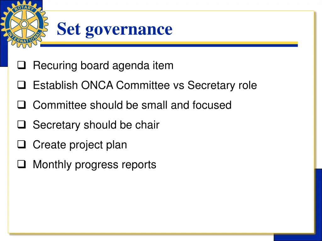 set governance 1