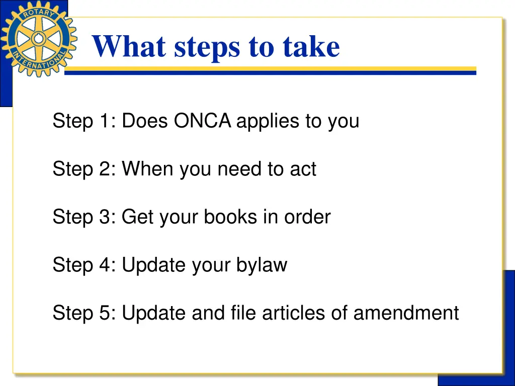 what steps to take