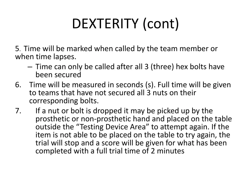 dexterity cont