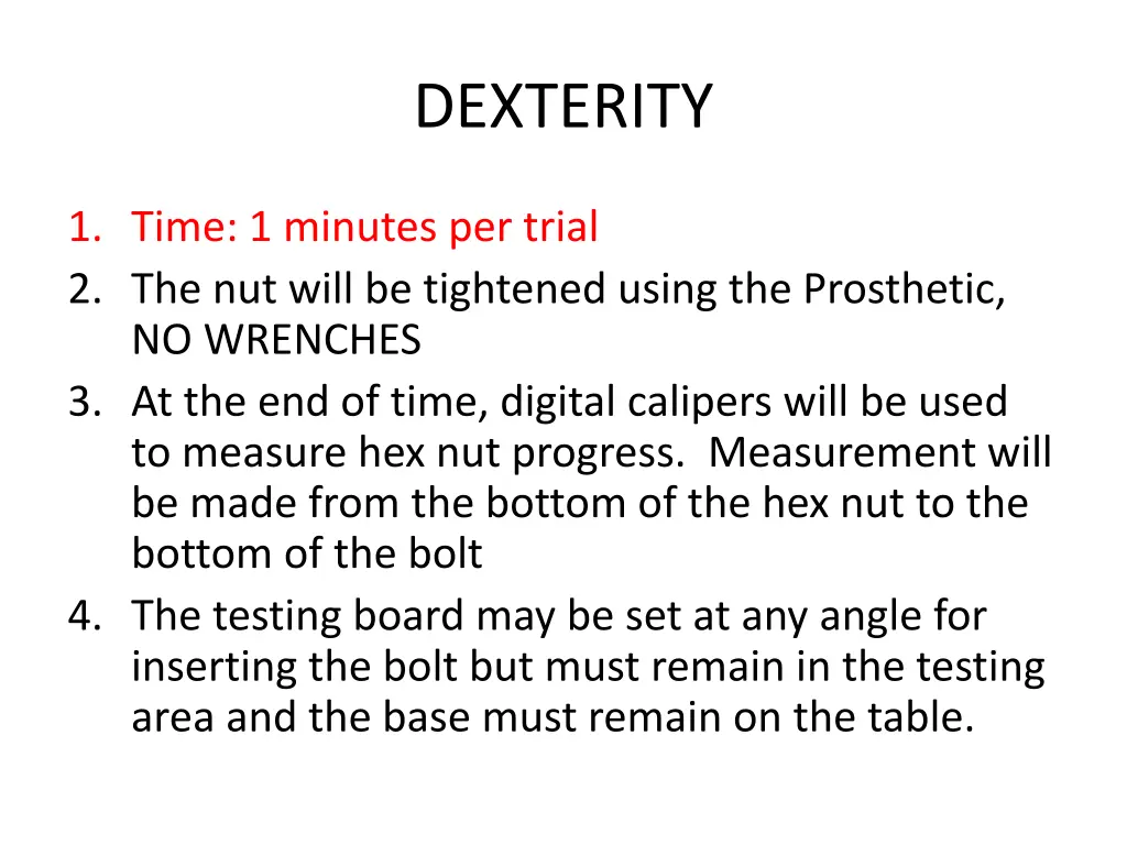dexterity