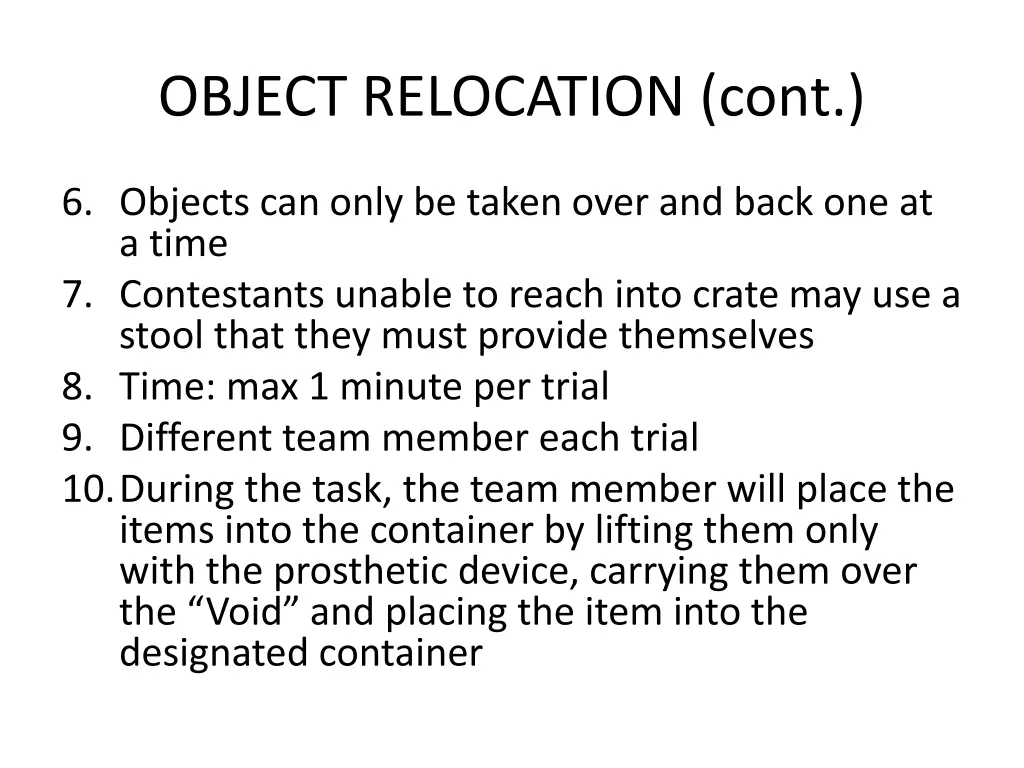object relocation cont