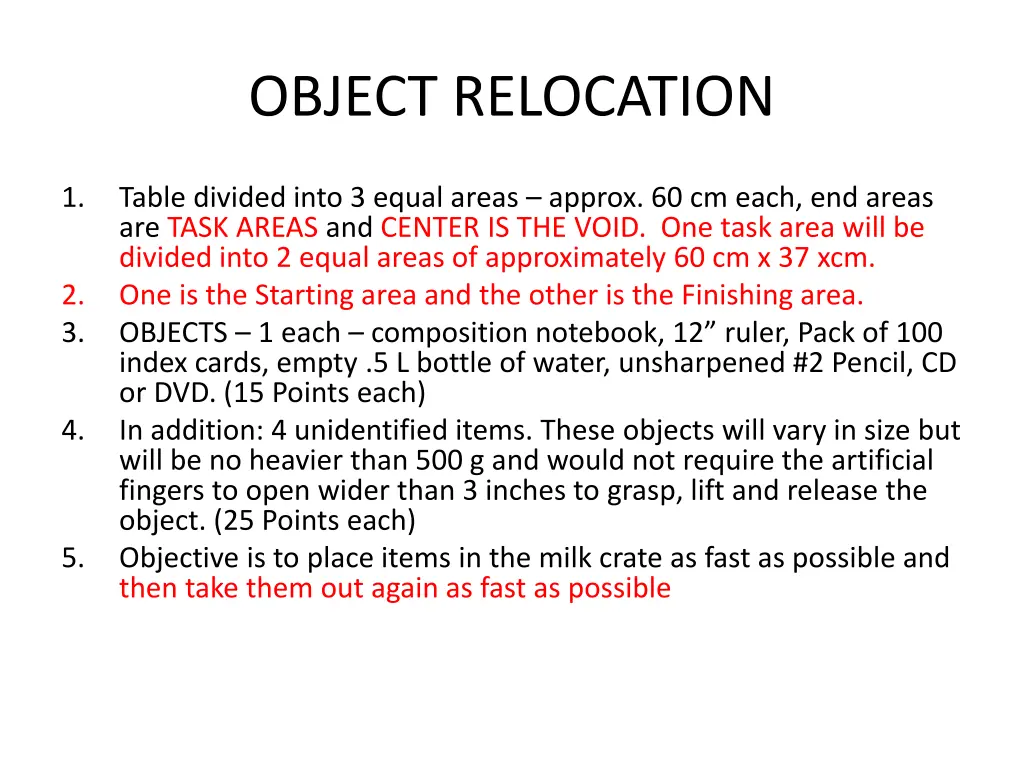 object relocation