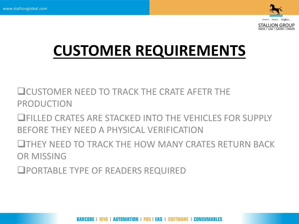 customer requirements