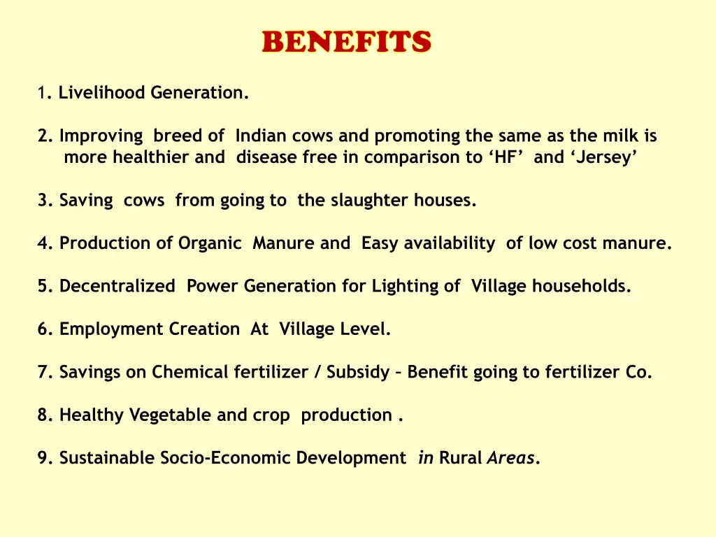 benefits