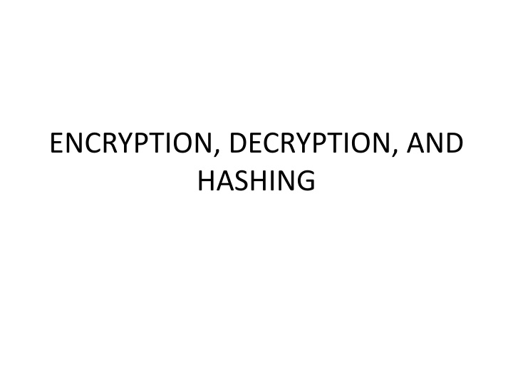 encryption decryption and hashing