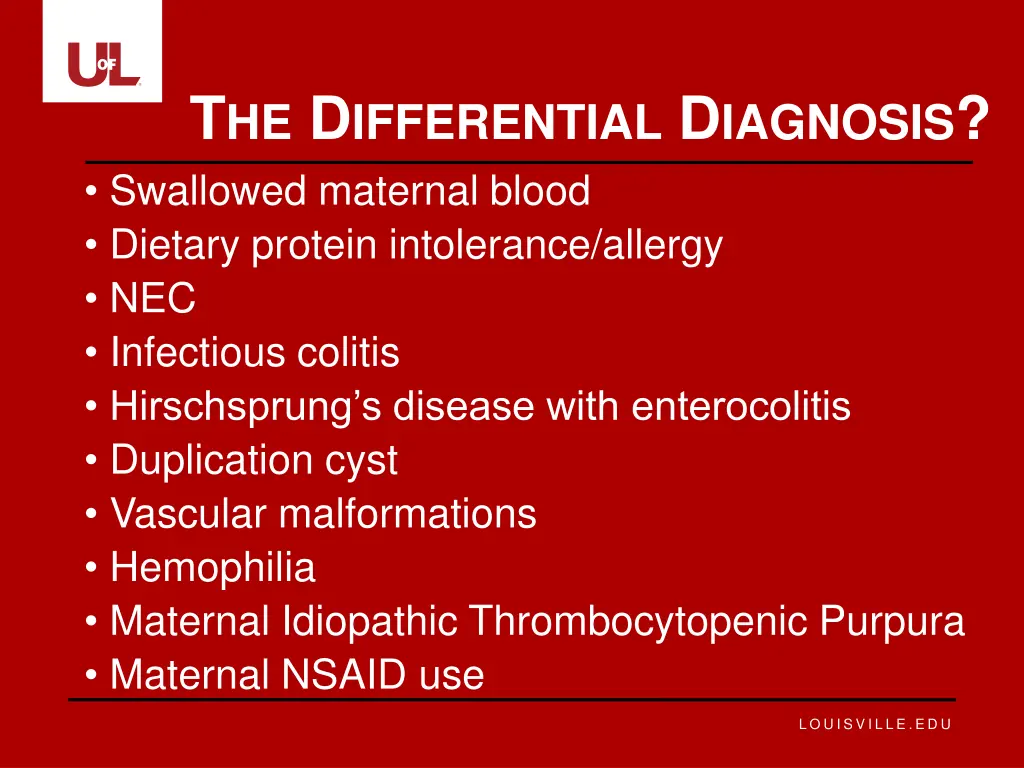 t he d ifferential d iagnosis