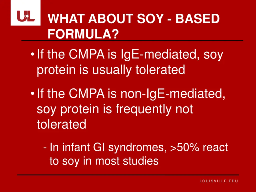 what about soy based formula