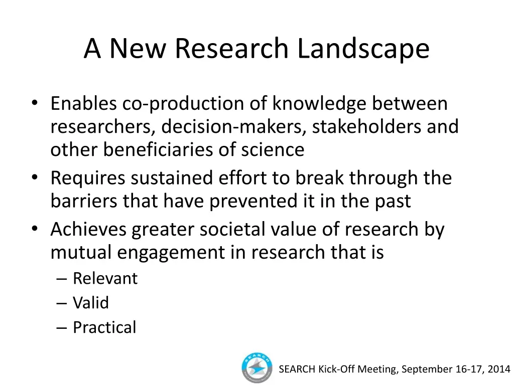 a new research landscape