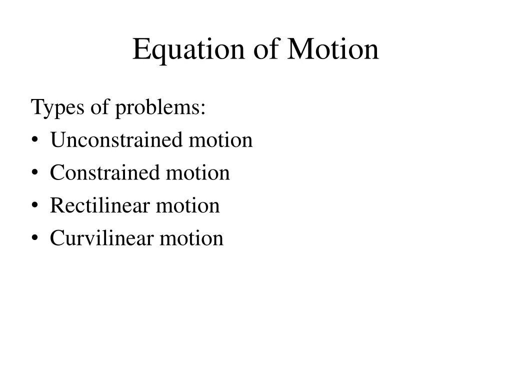 equation of motion