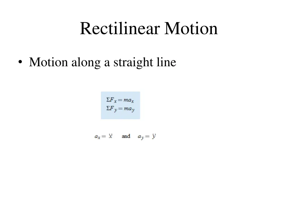 rectilinear motion