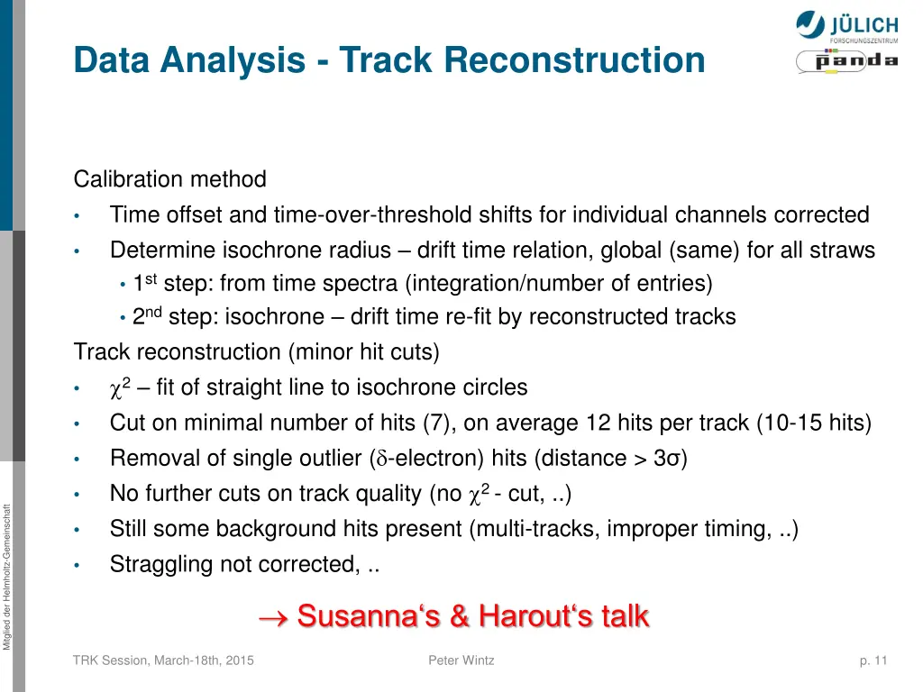 data analysis track reconstruction