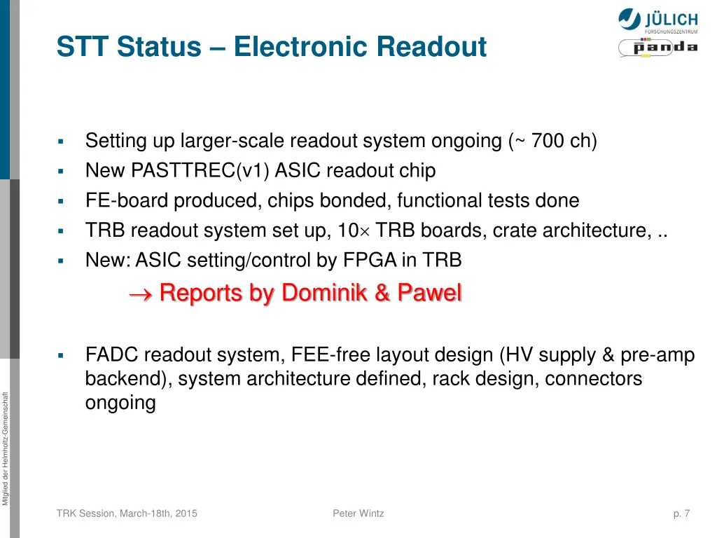 stt status electronic readout