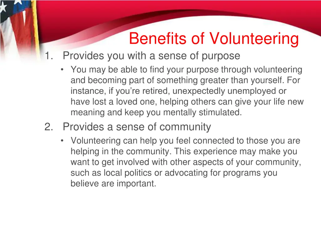 benefits of volunteering 1 provides you with