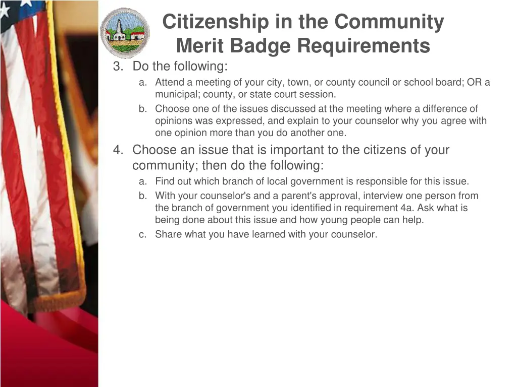 citizenship in the community merit badge 1