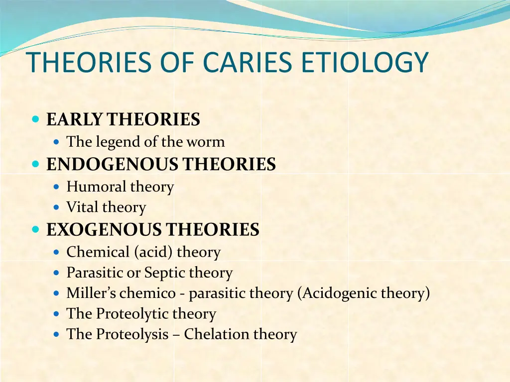 theories of caries etiology