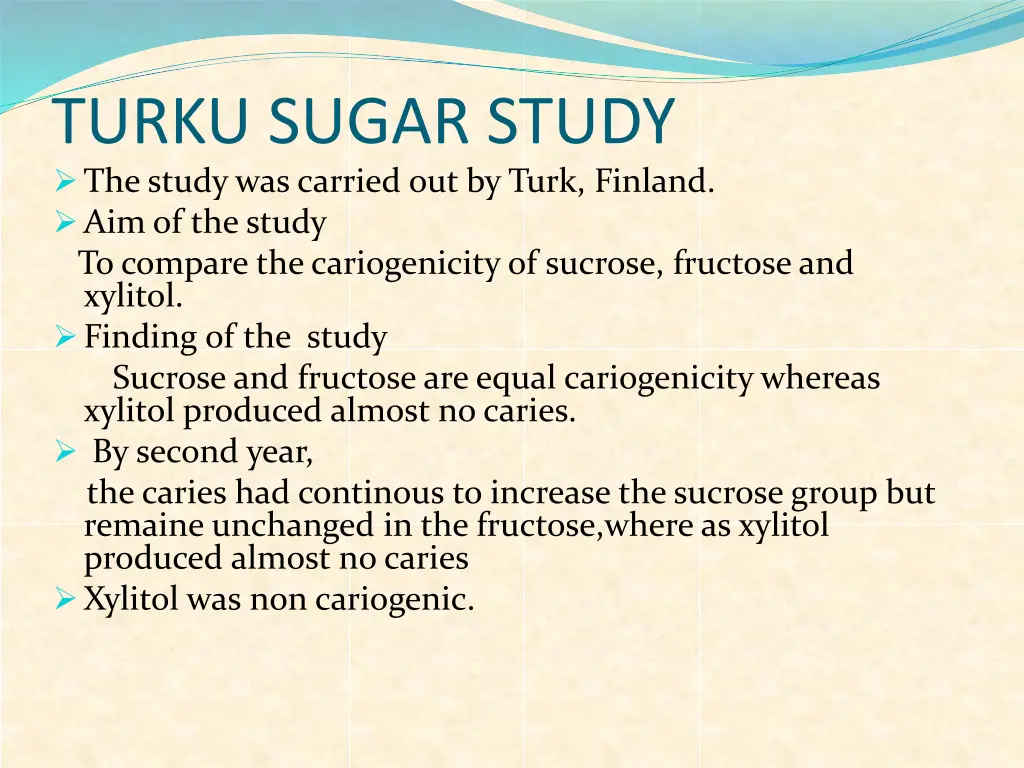 turku sugar study the study was carried