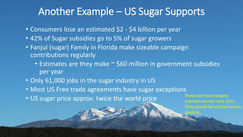 another example another example us sugar supports