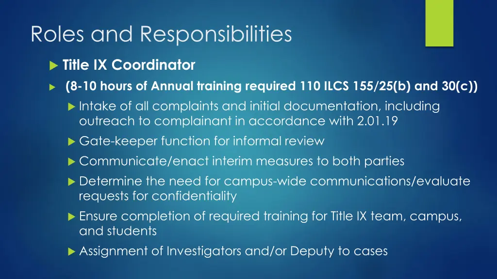 roles and responsibilities