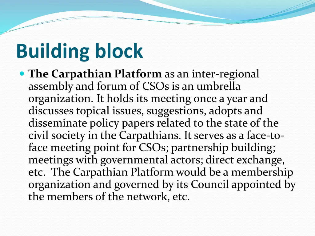 building block the carpathian platform