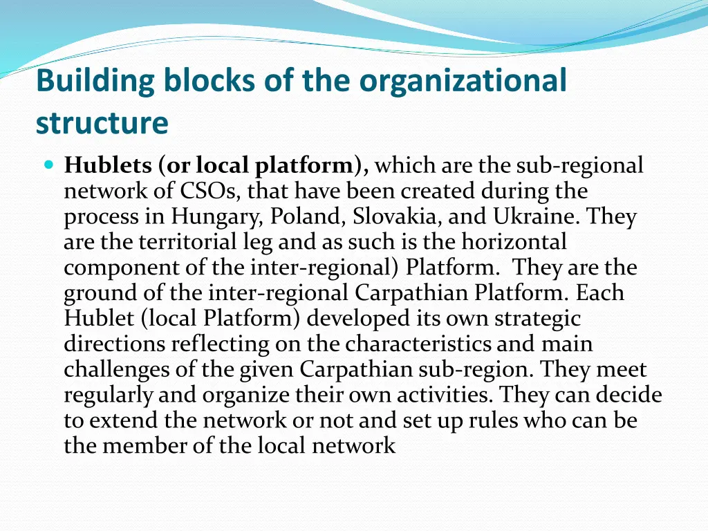 building blocks of the organizational structure