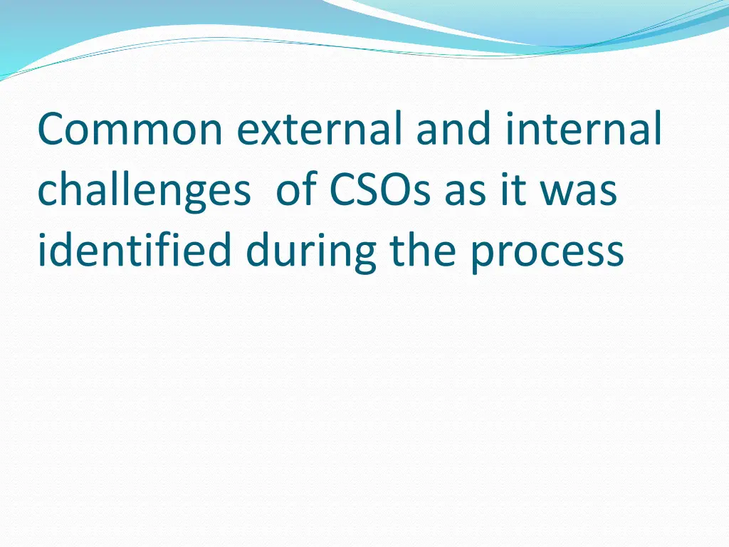 common external and internal challenges of csos