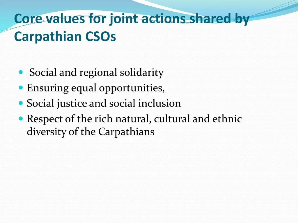 core values for joint actions shared