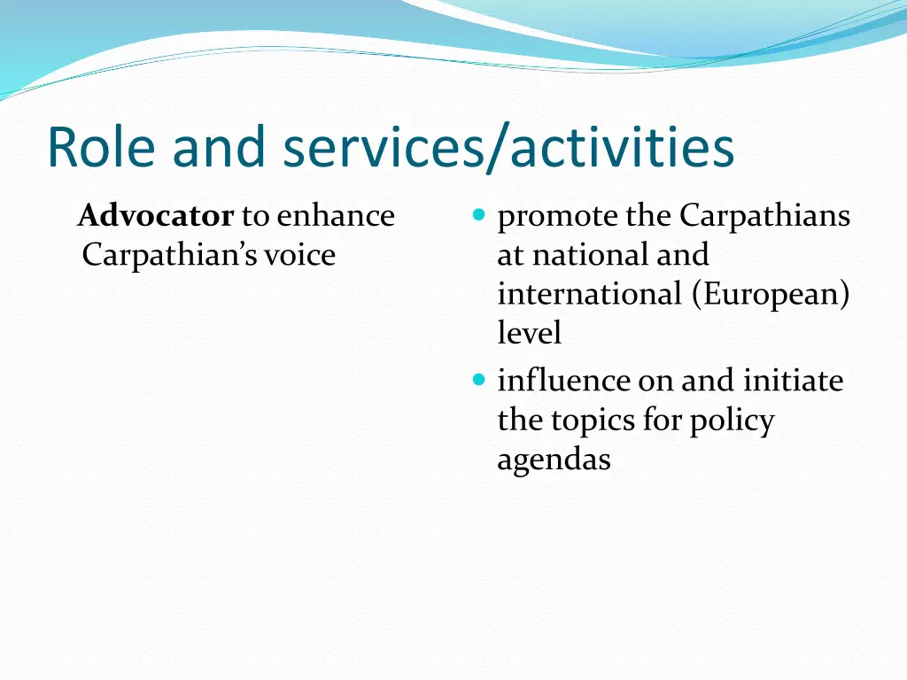 role and services activities 1