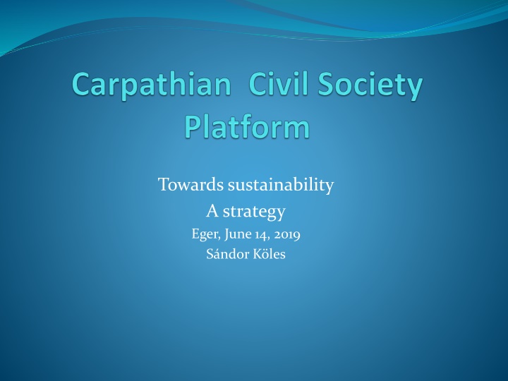 towards sustainability a strategy eger june