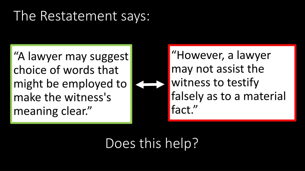 the restatement says