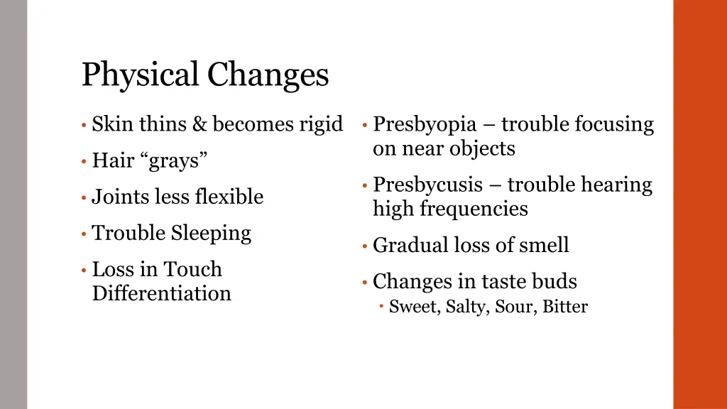 physical changes