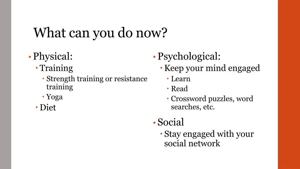 what can you do now