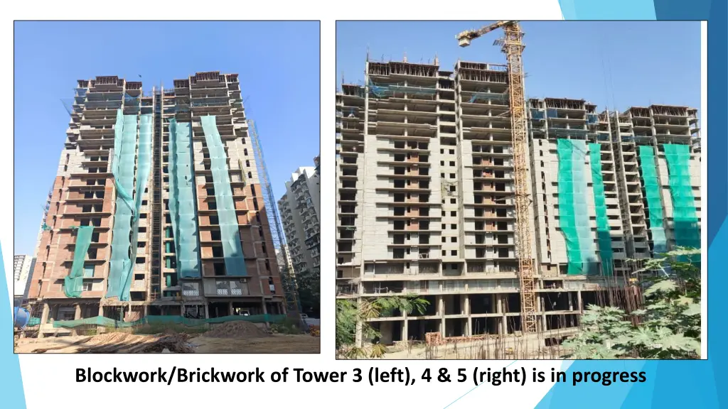 blockwork brickwork of tower 3 left 4 5 right