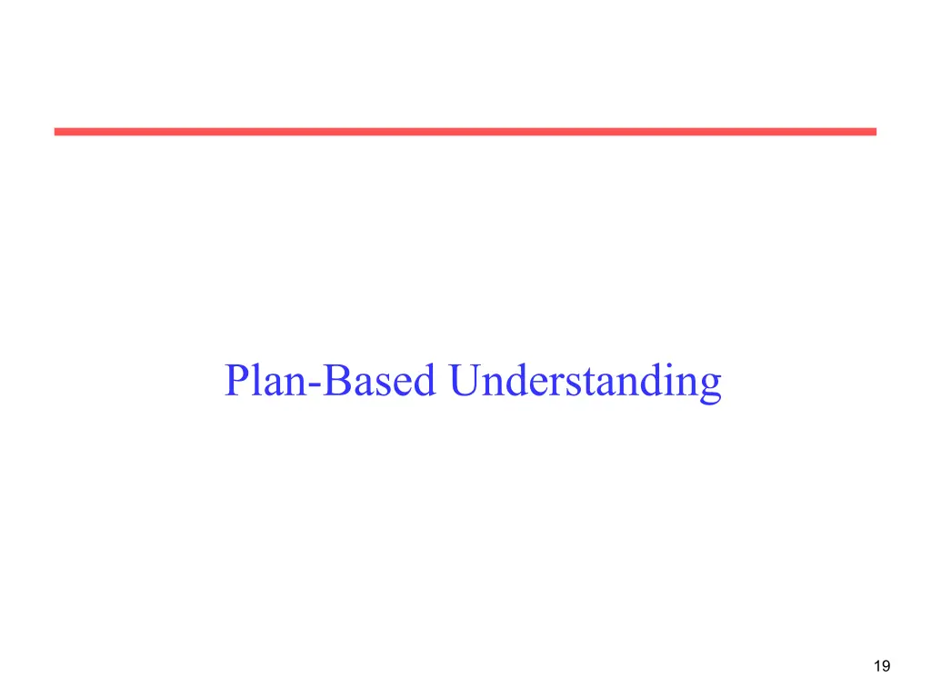 plan based understanding