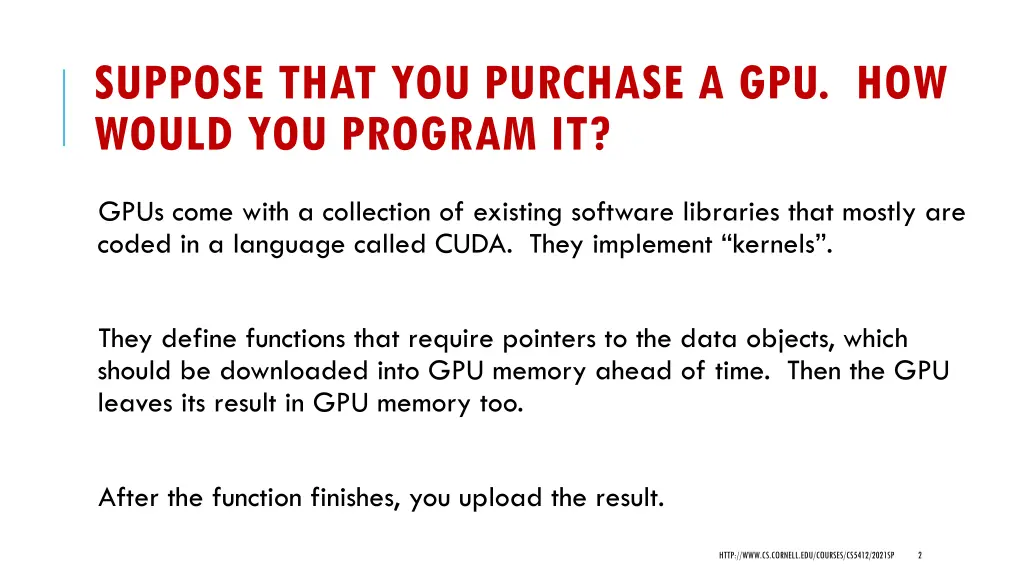 suppose that you purchase a gpu how would