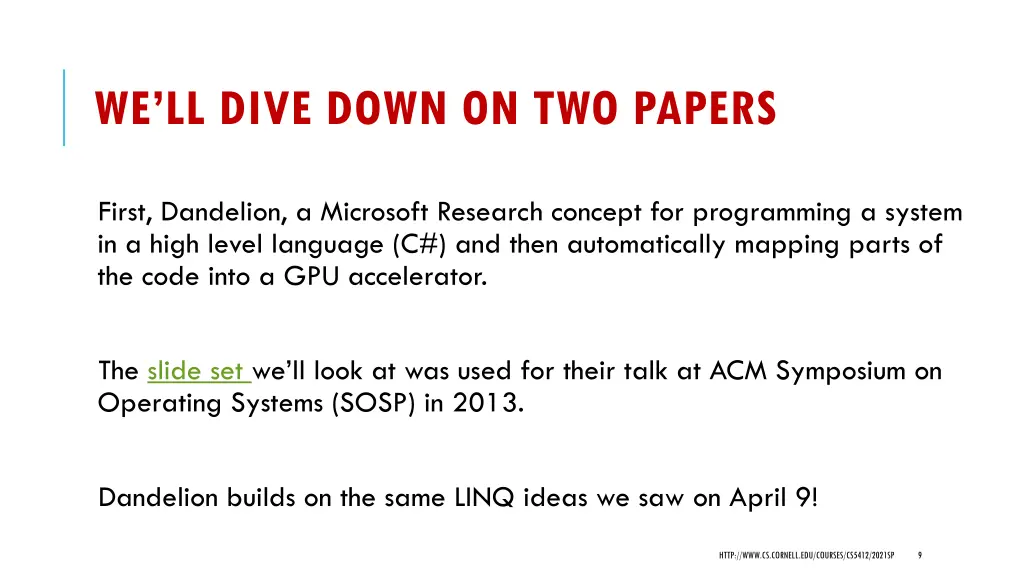 we ll dive down on two papers