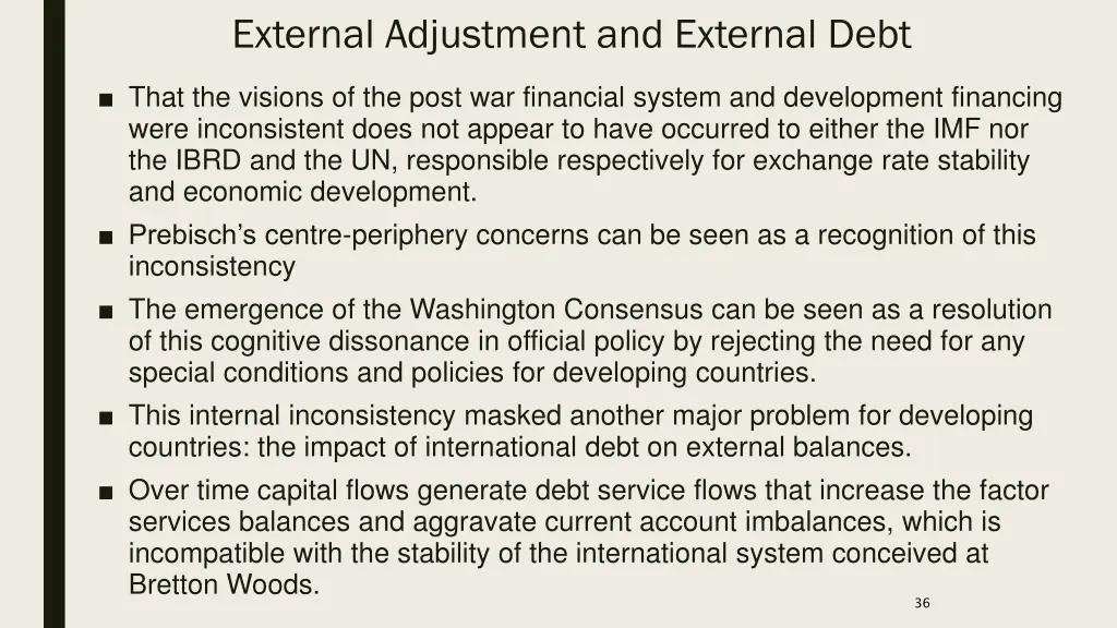 external adjustment and external debt