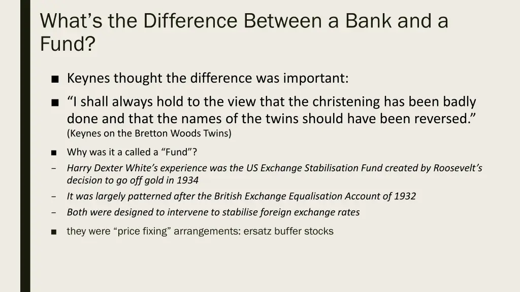 what s the difference between a bank and a fund
