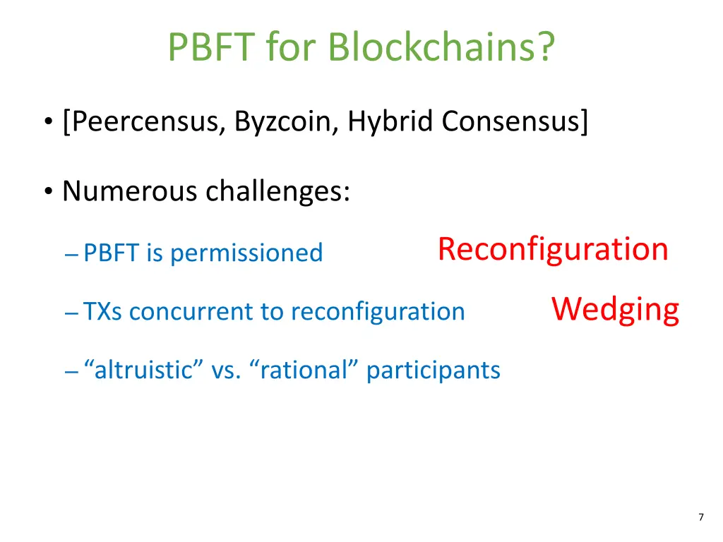 pbft for blockchains
