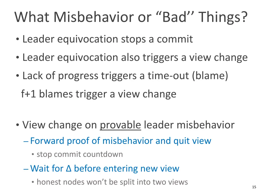 what misbehavior or bad things 3