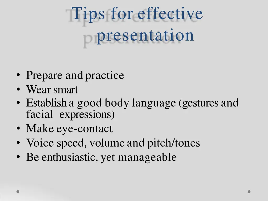 tips for effective presentation