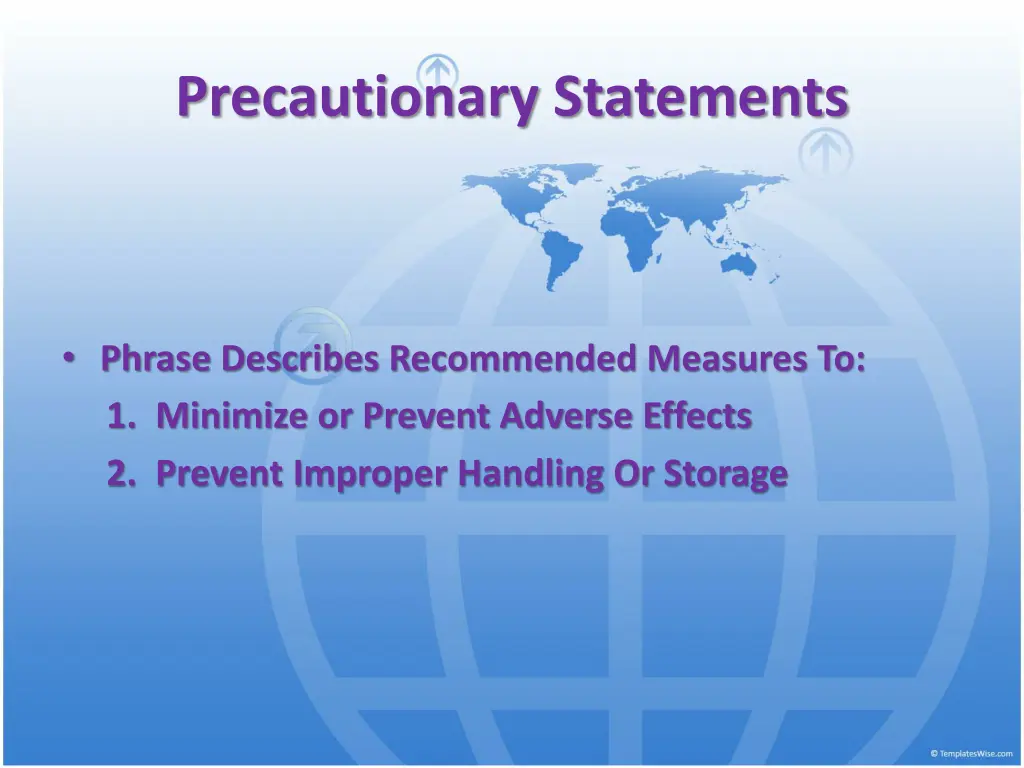 precautionary statements