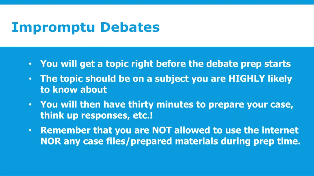 impromptu debates