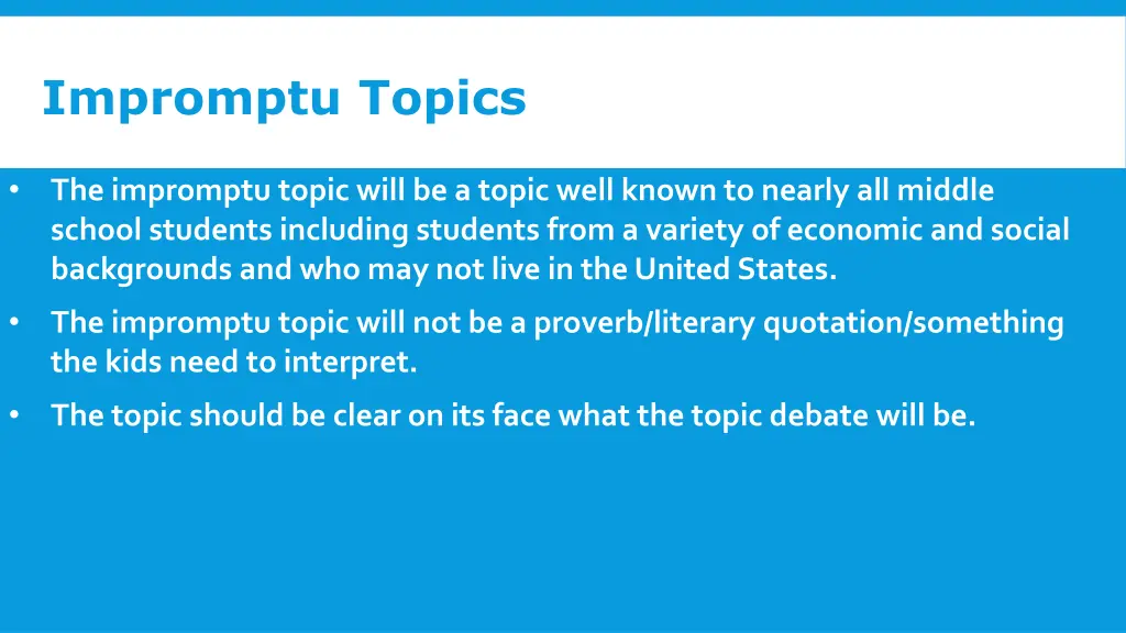impromptu topics