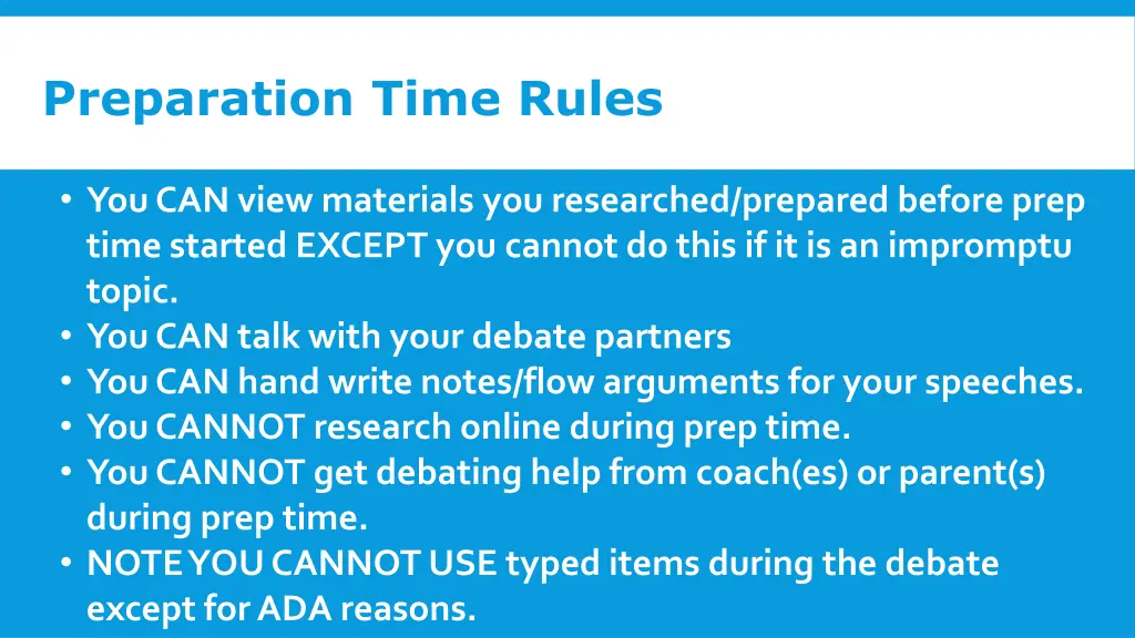 preparation time rules