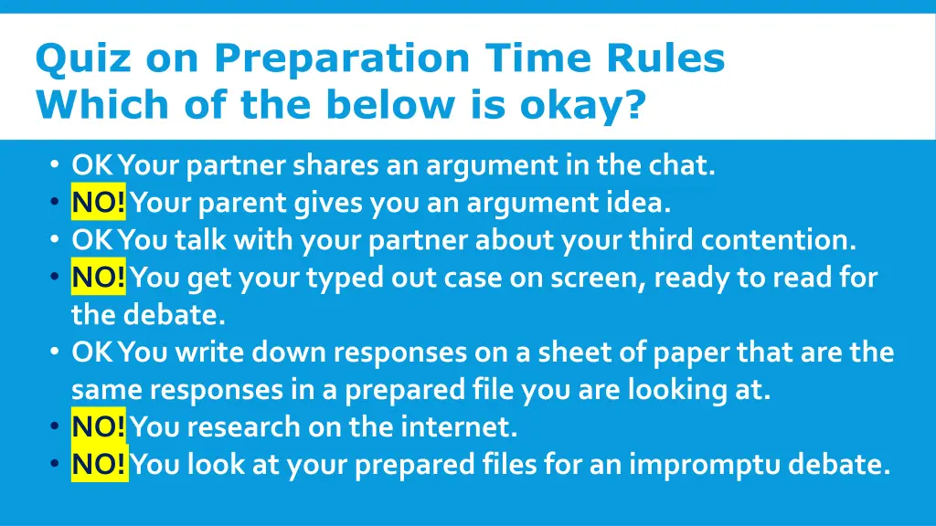 quiz on preparation time rules which of the below 1