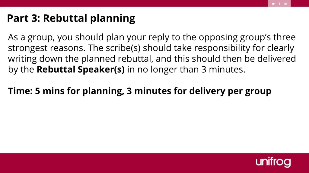 part 3 rebuttal planning