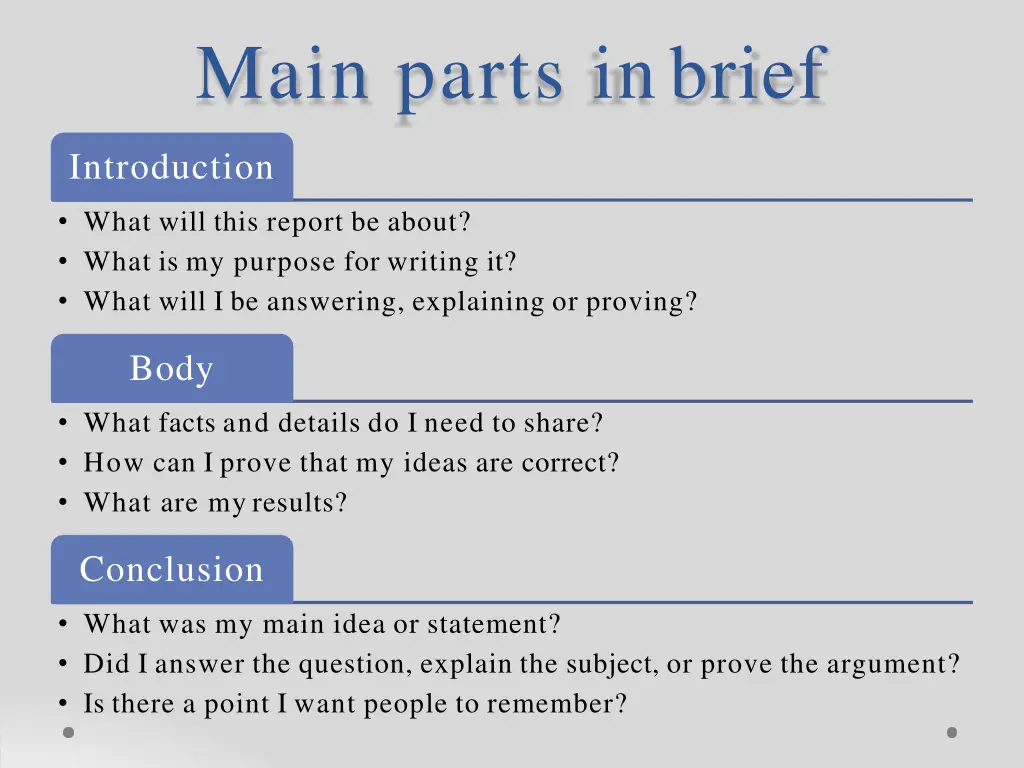 main parts inbrief