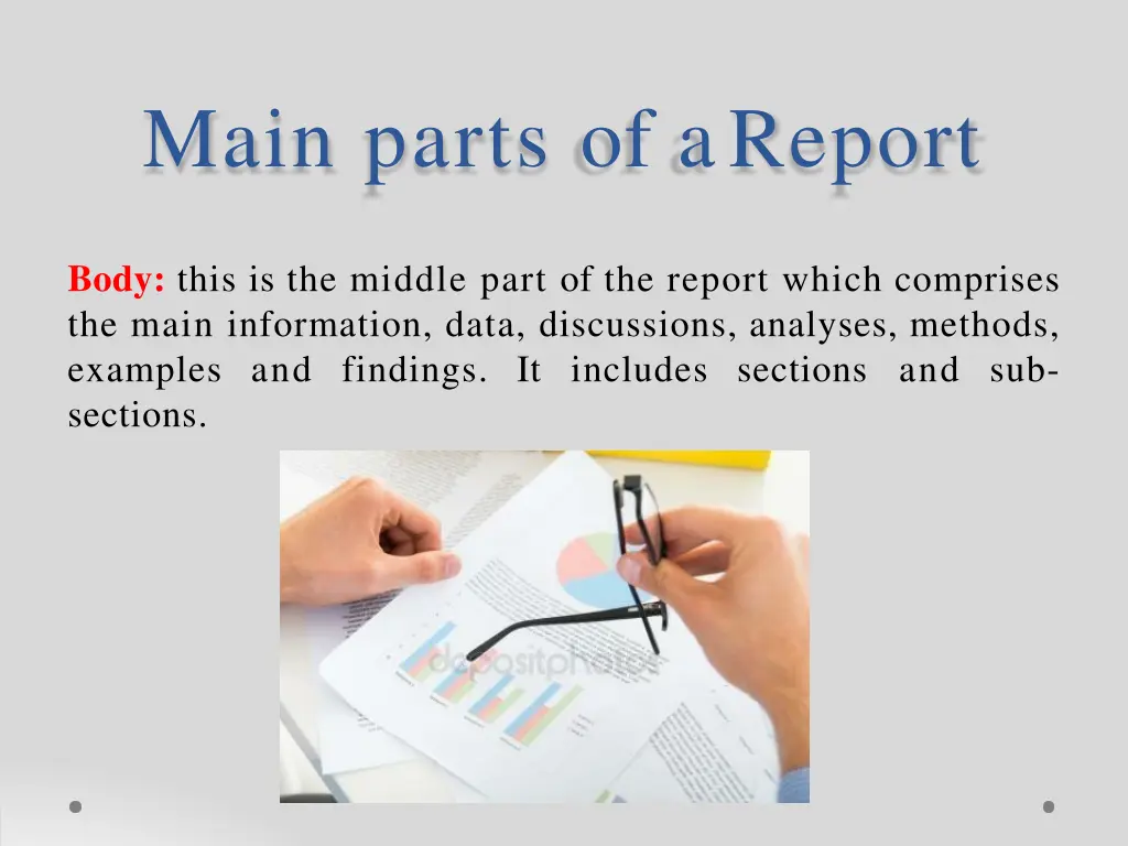 main parts of areport 1