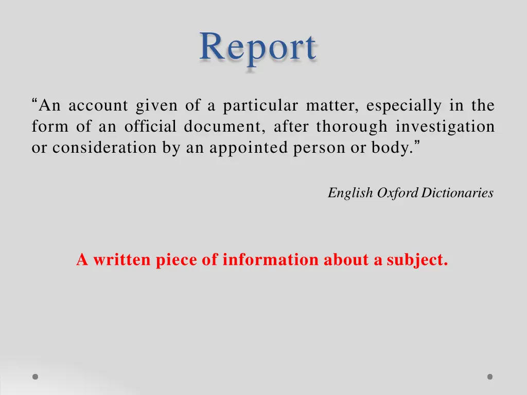 report