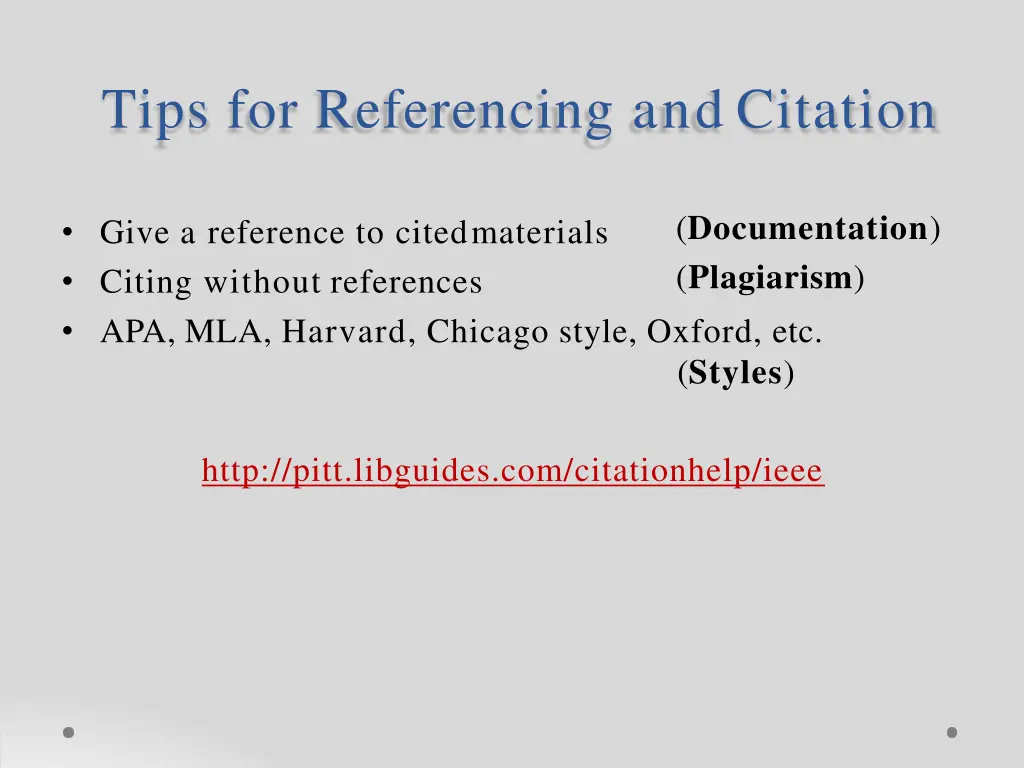 tips for referencing and citation